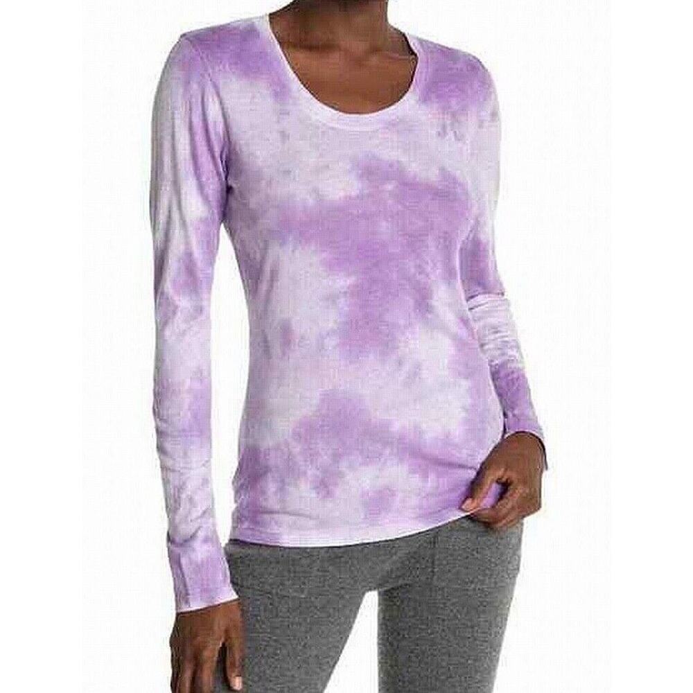 Sundry T-Shirt Womens Sz 2 US M Purple Tie-Dye Print Long-Sleeve